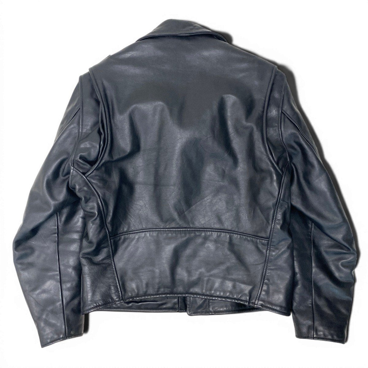 86f16 MARTANI マルターニ 70s～80s ライダースジャケット レザージャケット EMARジップ USA製 44サイズ ブラック レザー メンズ 男性用u02t