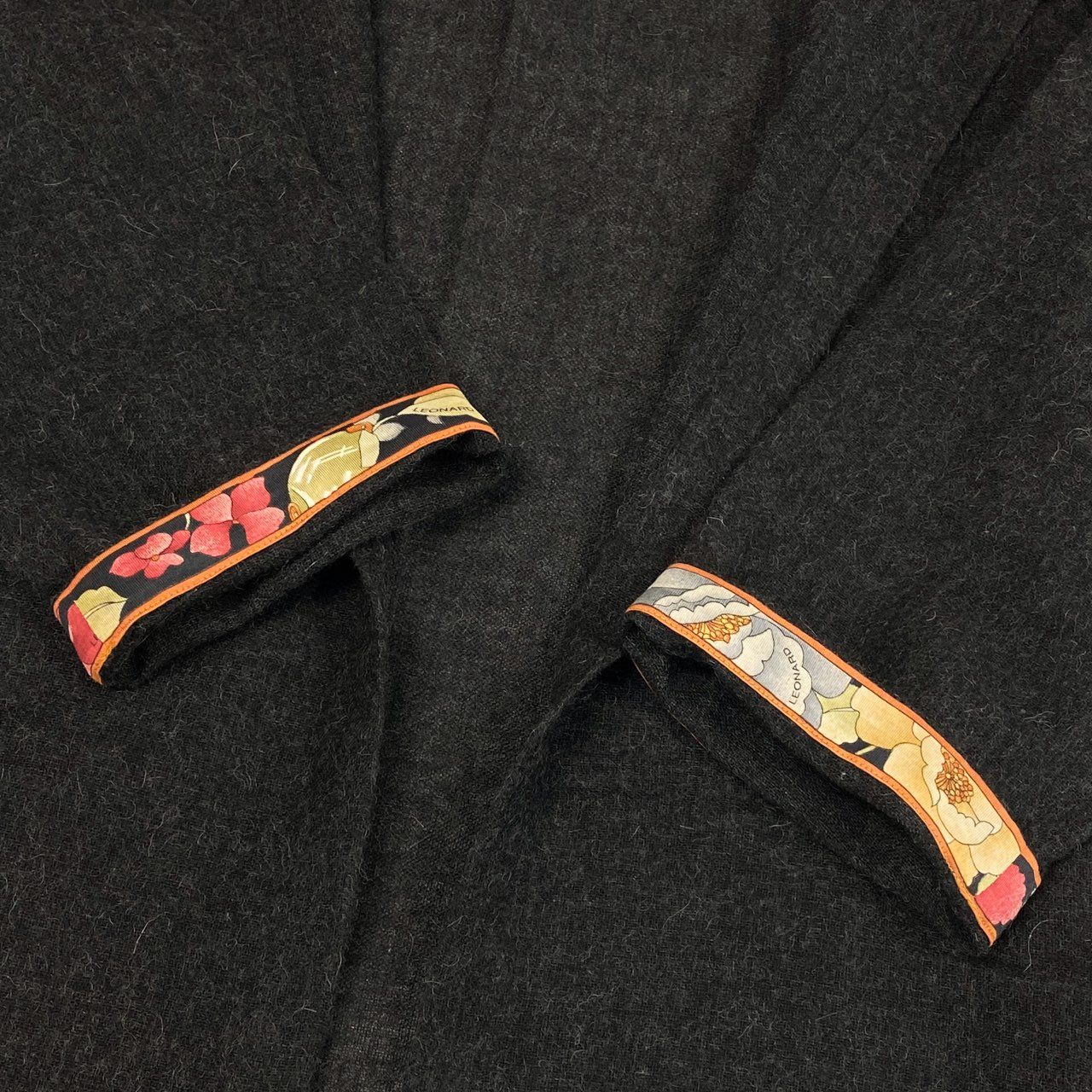 83L19 LEONARD FASHION レオナールファッション ロングカーディガン 薄手アウター 9 グレー アルパカ混 レディース 女性用u02t