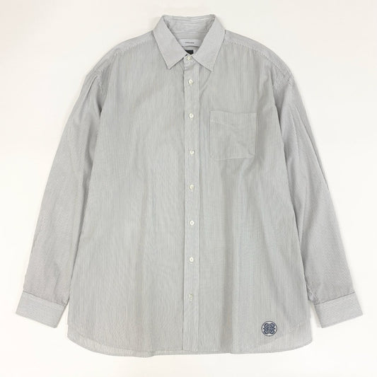 84e30 FACETASM ファセッタズム 23SS BIG SHIRT ビッグシャツ オーバーサイズ 長袖シャツ ロングスリーブ ストライプ トップス ロゴ刺繍 ABH-SH-M05 4 ホワイト コットン