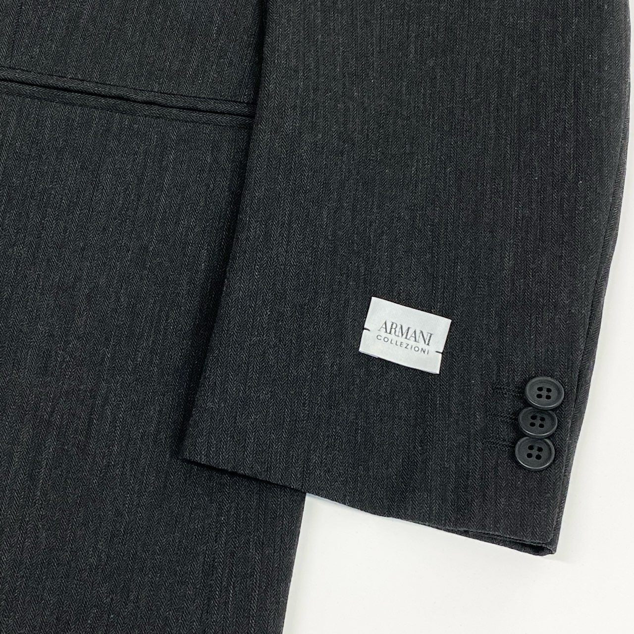 3d15 ARMANI COLLEZIONI アルマーニコレッツォーニ セットアップスーツ シングルスーツ 54/R ダークグレー ウール100％ メンズ 紳士服o07t