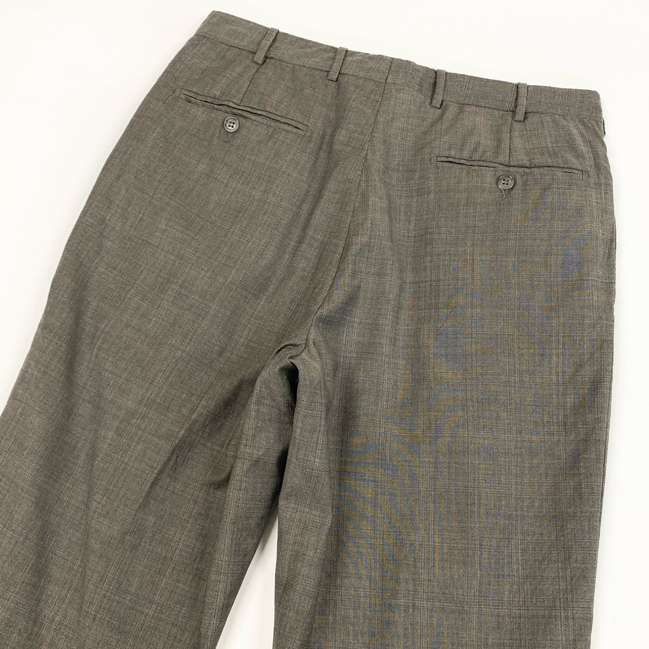 74k11 Ermenegild Zegna エルメネジルドゼニア セットアップスーツ シングルスーツ 3B チェック柄 ビジネス フォーマル メンズ 紳士服 48R ブラウン系 ウールシルクu02t