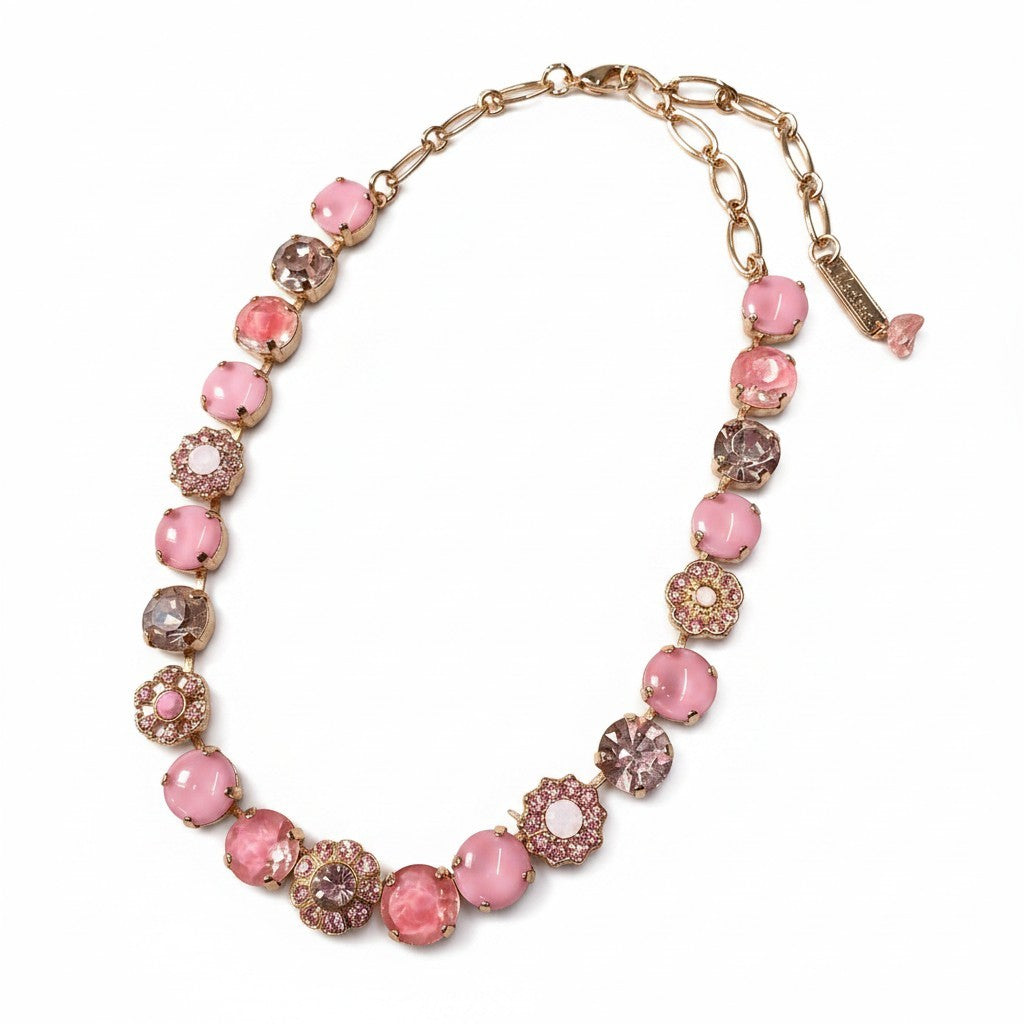 h11 ⑤ 《美品》 Mariana マリアナ 天然石 × クリスタル ビジュー ピンク アクセサリー ジュエリー アンティークt18r