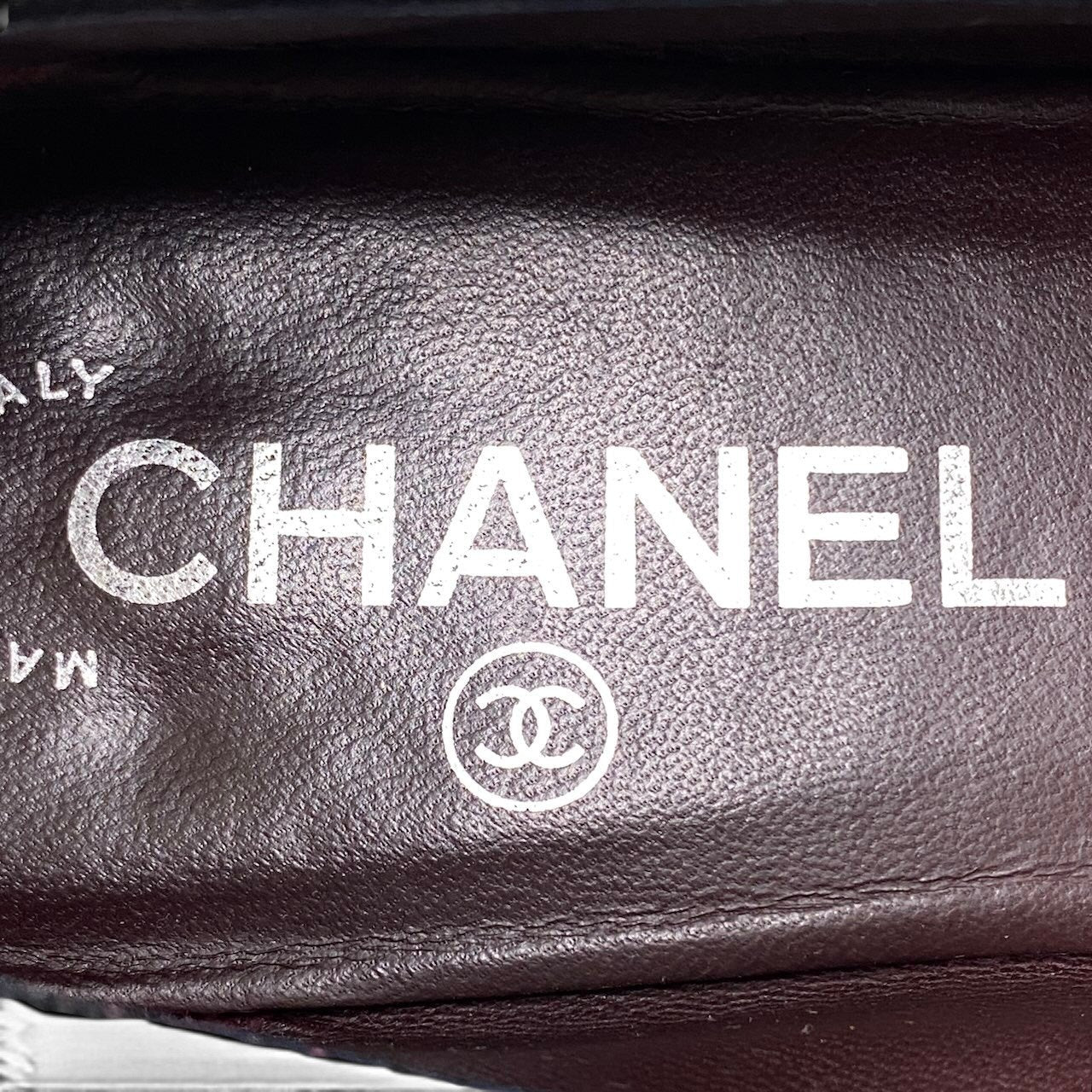 e8 【美品】CHANEL キルティングバレリーナシューズ フラットシューズ  G26250 36 1/2サイズ ブラック レザー レディース 女性用k02i