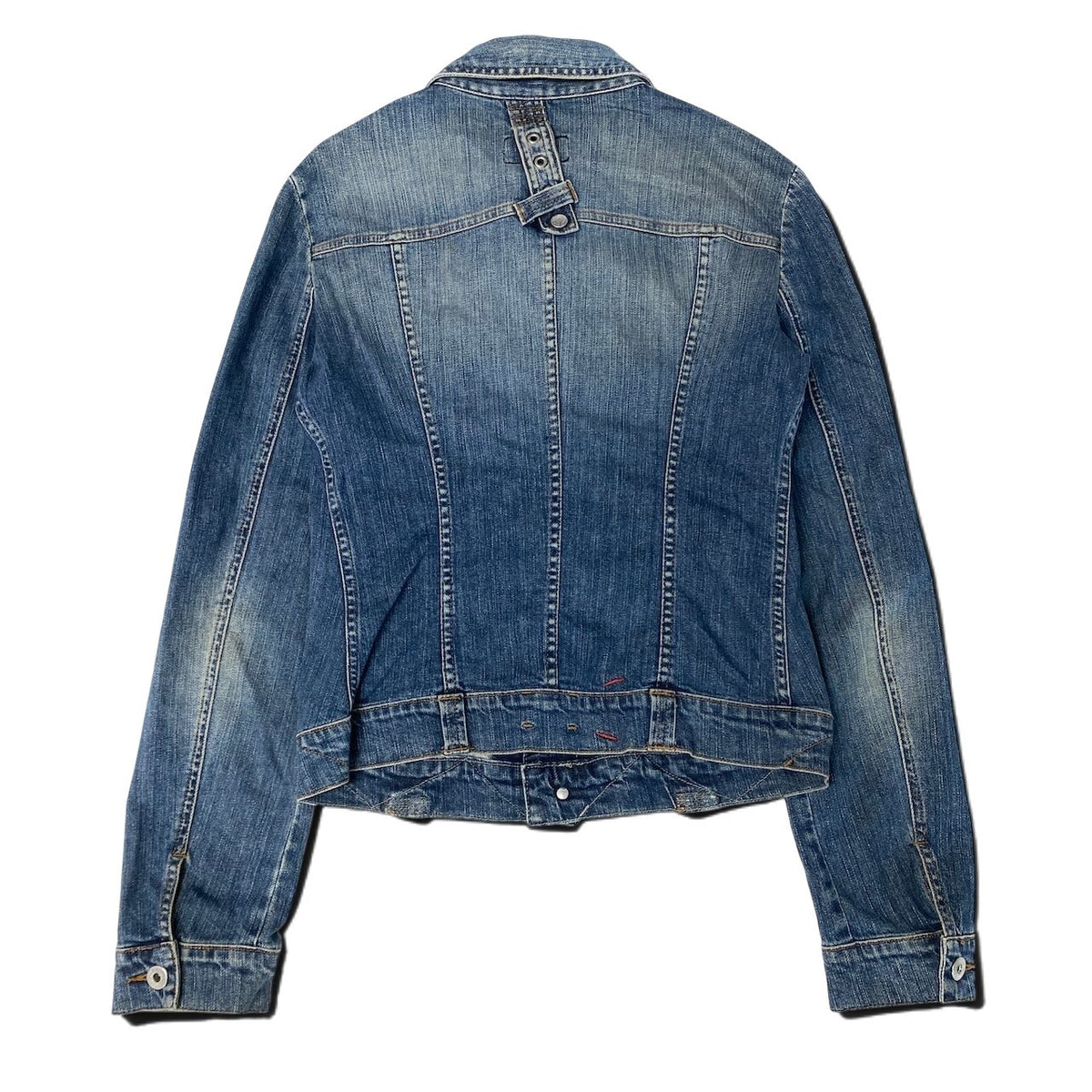 j29 D＆G DOLCE＆GABBANA 00's デニムジャケット ロゴステッチ アウター Sサイズ インディゴ メンズ 男性用u02t