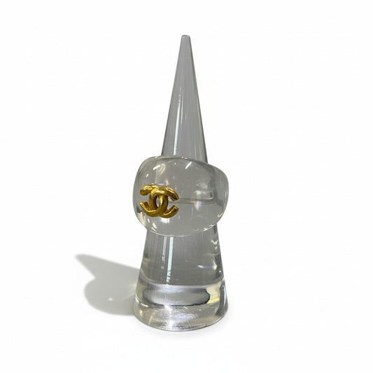 b16 CHANEL シャネル ココマーク クリアカラー ジュルリング 13号 クリア レディースta1