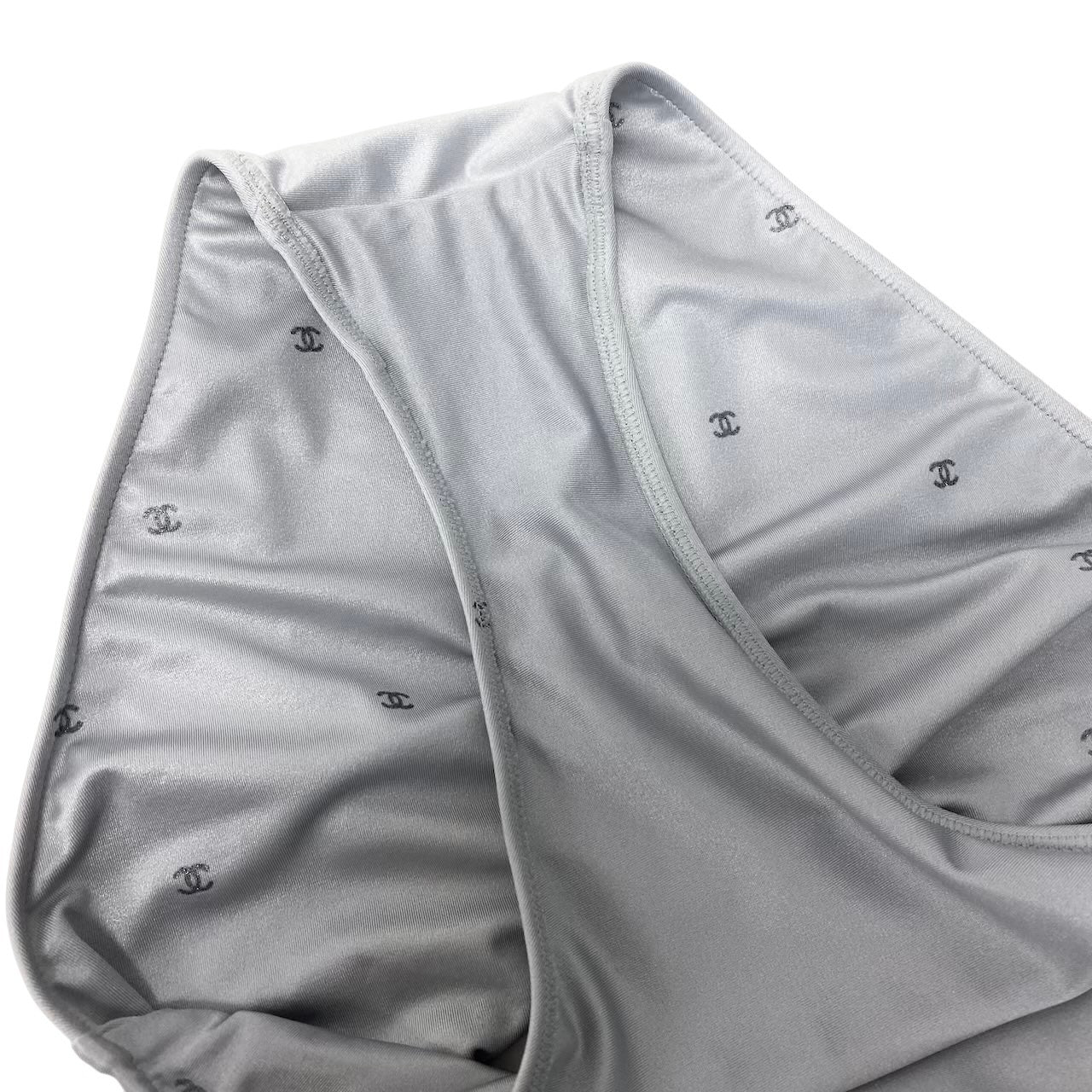 80e12 CHANEL シャネル スイムウェア 水着 ココマーク ココビーチ イタリア製 P76192V67966 NS829 34サイズ グレー レディース 女性用k02i
