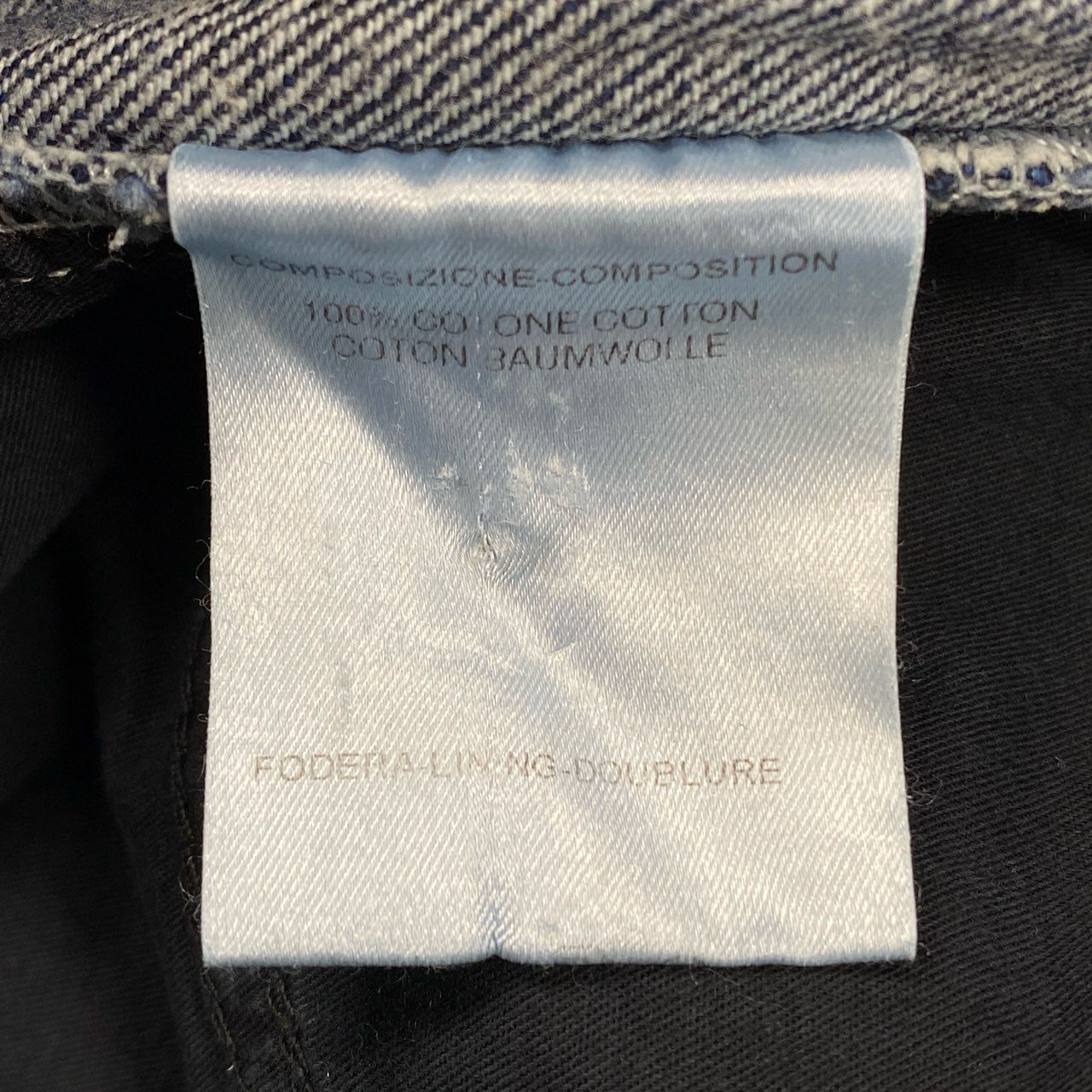 Ib10 YVESSAINTLAURENT イヴサンローラン センターシーム ストレートデニムパンツ YSLエンボスロゴ 46サイズ インディゴ コットン100％ レディース 女性用k02i