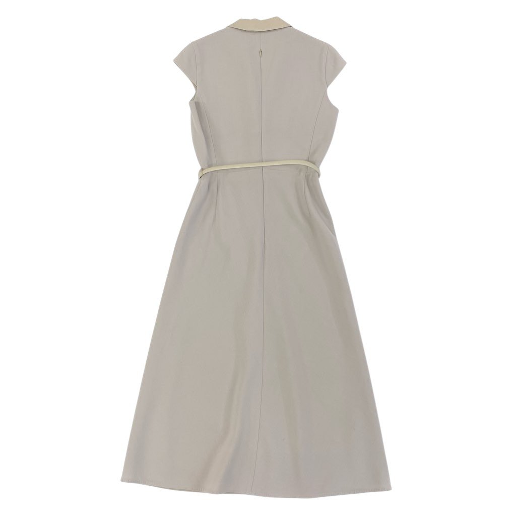69L17 【新品保管品】MaxMara マックスマーラ Silvia Dress ドレスワンピース ロングワンピース ウエストベルト 定価146000 36サイズ ベージュ レディースk02i