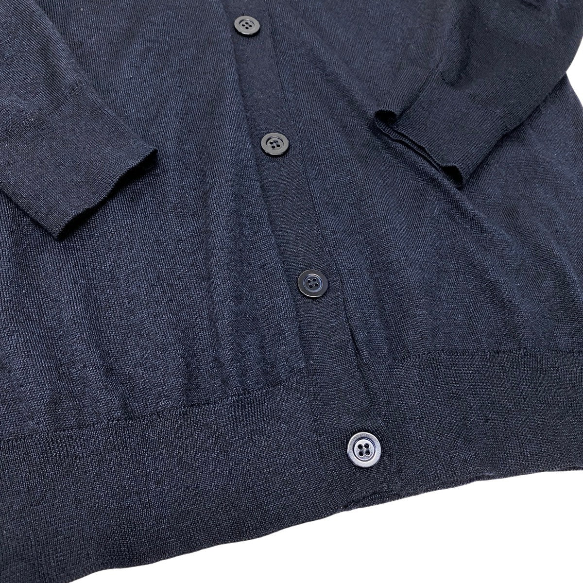 Eh10 Christian Dior クリスチャンディオール bee刺繍 ロングスリーブ ニットカーディガン 914G06AM101 イタリア製 40 ネイビー カシミヤ シルク レディースo07t