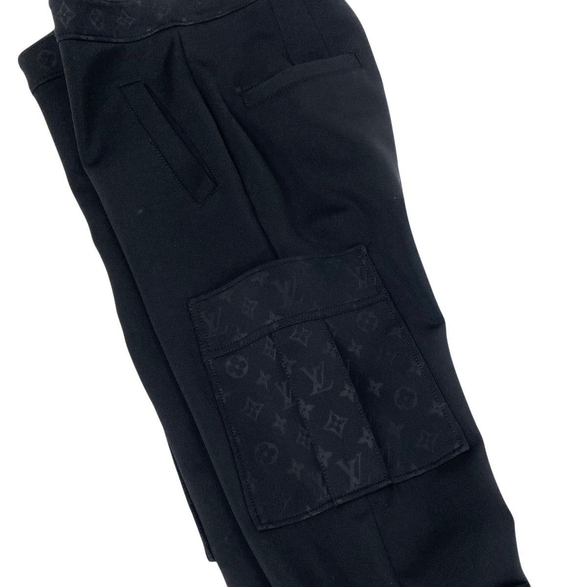 h17 定価￥314,600 LOUIS VUITTON ルイヴィトン モノグラム ディティールカーゴパンツ Monogram Detail Cargo Pants size 38 ブラックt18r