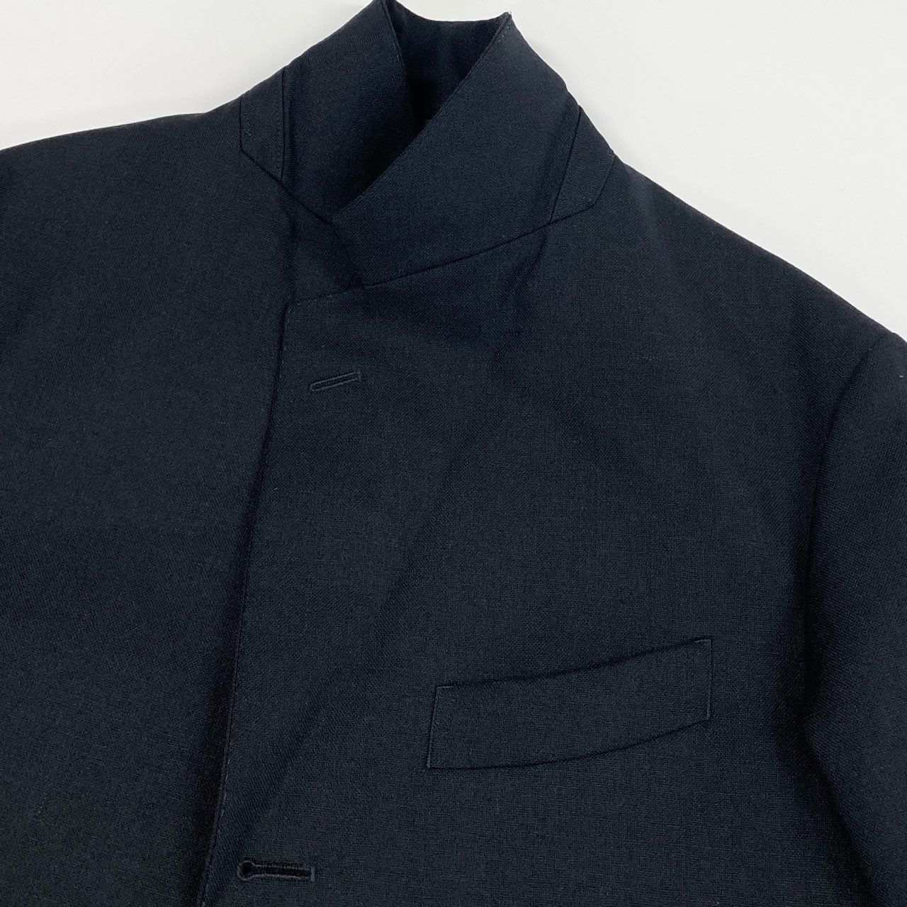 24i25《極美品》 BRITISH MADE ブリティシュメイド テムズ テーラードジャケット 紺ブレザー 真鍮メッキボタン L ダークネイビー ウール メンズu02t