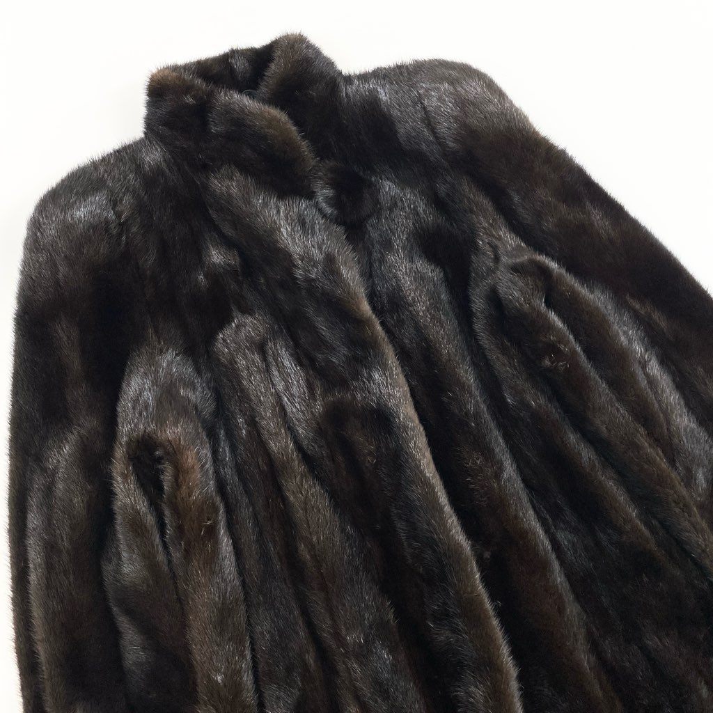 34l24 Terry’s テリーズ デミバフミンク 丈115cm 超ロングコート サイズ12号 ブラウン 本毛皮 MINK FUR 毛質◎t18r