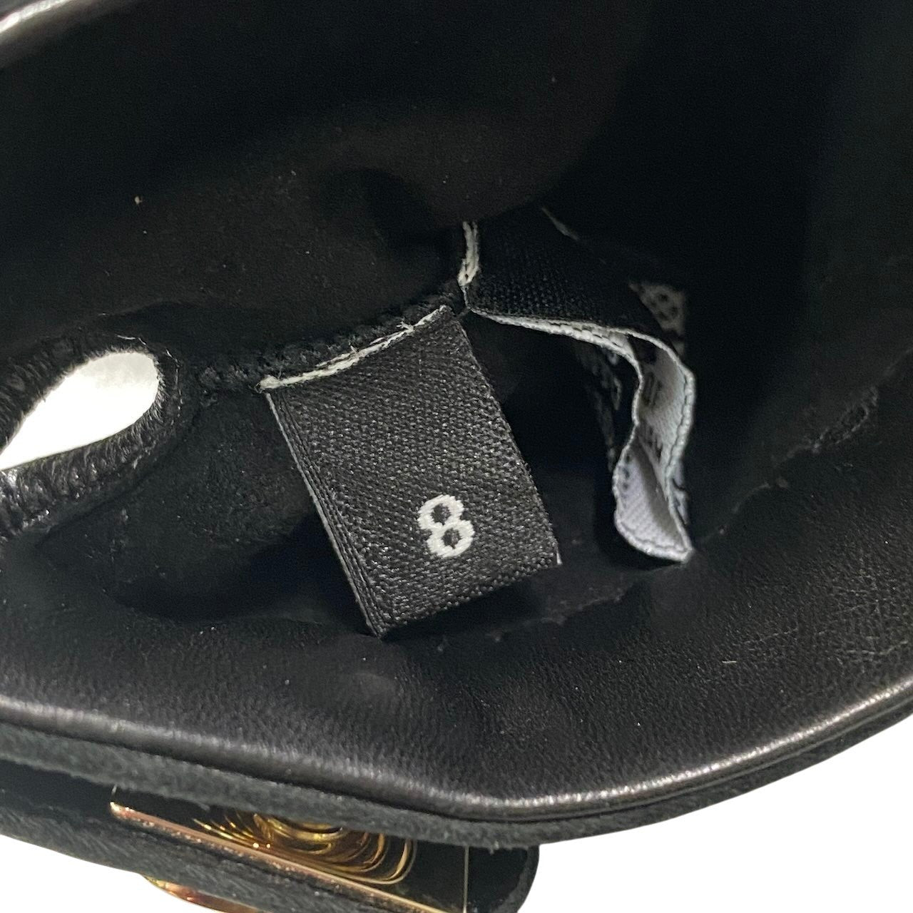 g1 CHANEL シャネル キルティングレザーグローブ 手袋 ターンロック式ココマーク レディース 女性用 8 ブラック ラムスキン100％u02t