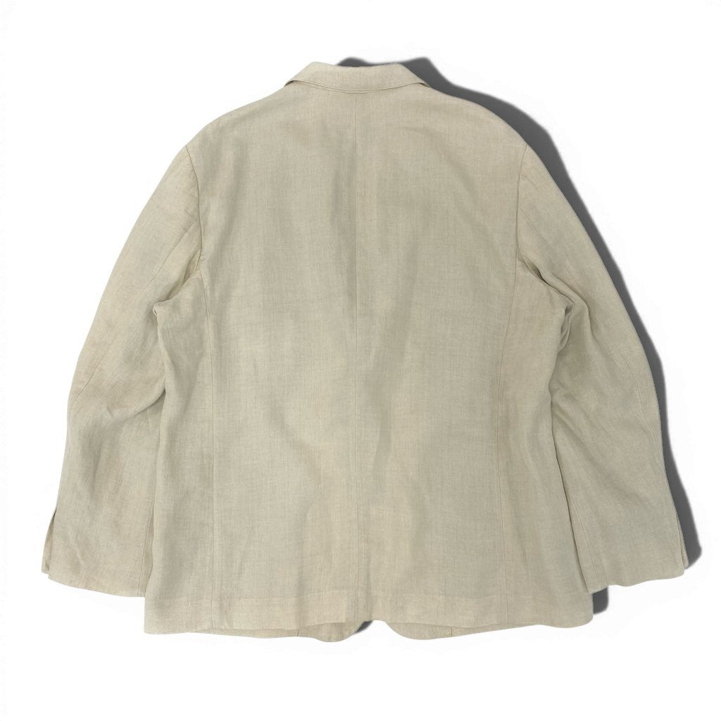 40l25 Papas パパス テーラードジャケット サマージャケット ブレザー 50 アイボリー リネン100 メンズ 紳士服u02t