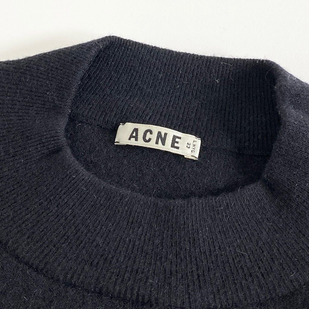 41e4 Acne Studios アクネ ストゥディオズ MISTY ウールジップスウェット XS ブラック ニットトップ セーター サイドスリット