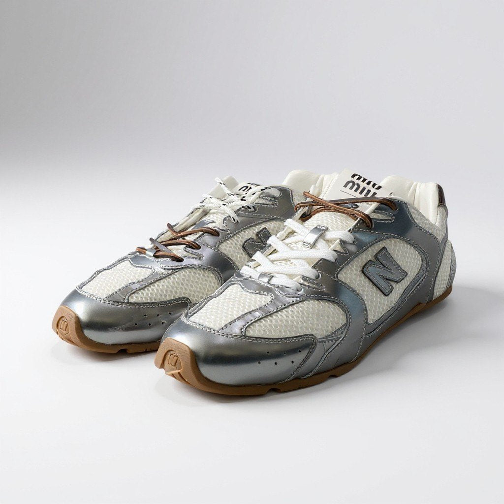 b2 miu miu × NEW BALANCE ミュウミュウ ニューバランス 530SL ローカットスニーカー サイズ43 シルバー メンズ 男性用 靴 スニーカーk02i