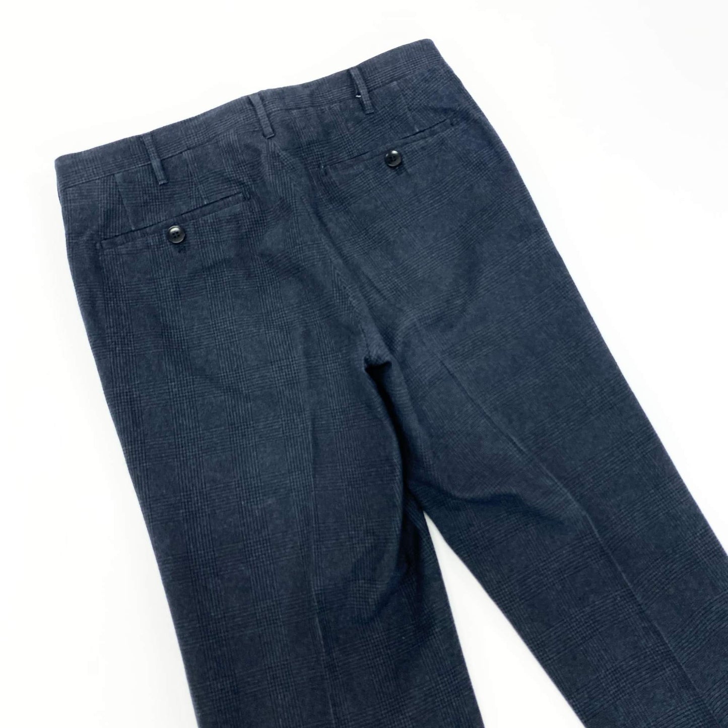 86l20 Rota ロータ スラックスパンツ テーパードパンツ ボトムス 46 ネイビー グレンチェック コットン メンズ 紳士服u02t