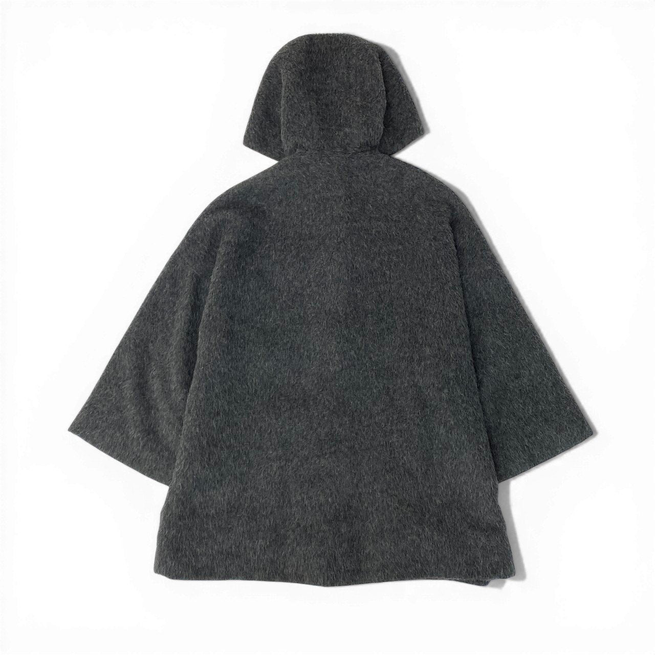 49d5 GUCCI ヴィンテージ グッチ バンブー オーバーコート フーディコート アルパカ100 サイズ40 グレー ユニセックスk02i
