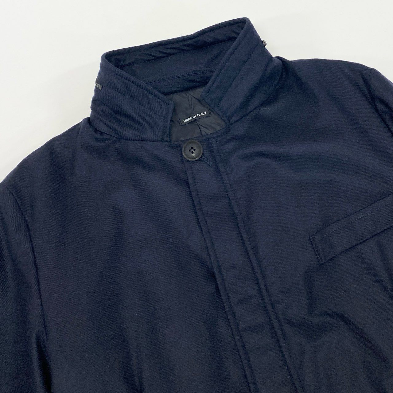 17k9 GIORGIO ARMANI ジョルジオアルマーニ カシミヤ 中綿ブルゾン ジャケット アウター イタリア製 46 S Mサイズ相当 ネイビー カシミア メンズo07t