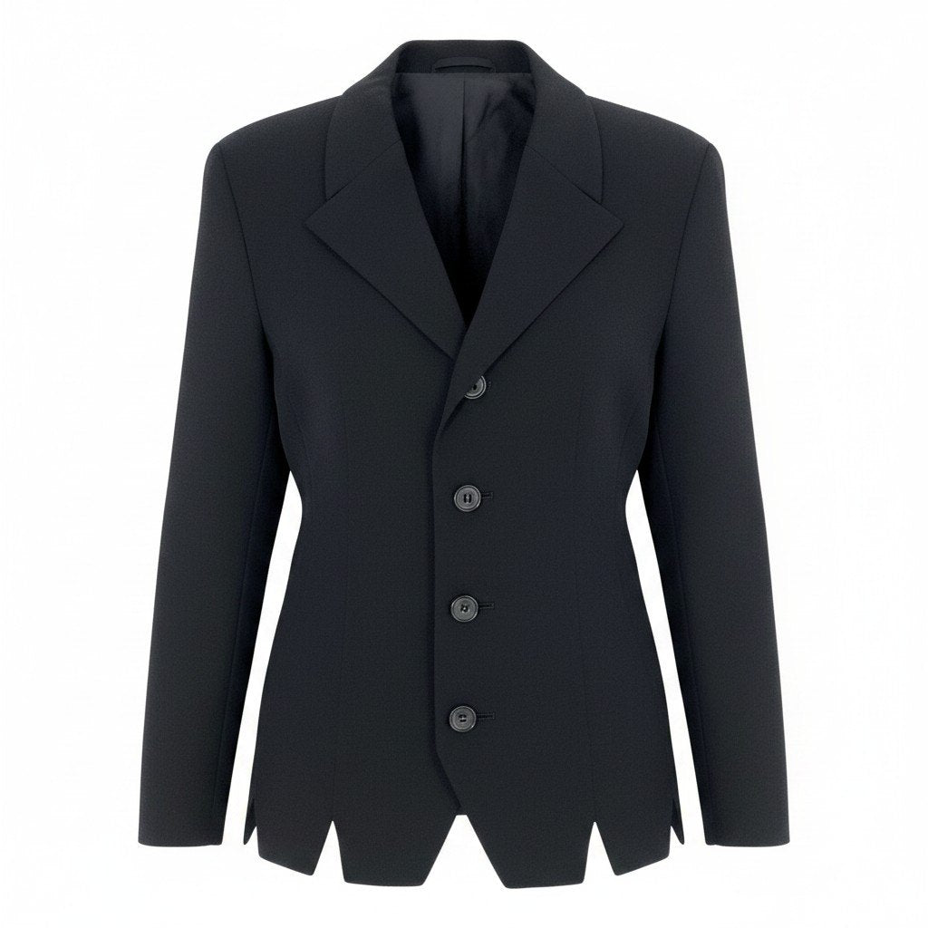 Ae7 Y`s ワイズ ヨウジヤマモト テーラージャケット ウールジャケット デザインカット ブラック レディース 女性服u02t