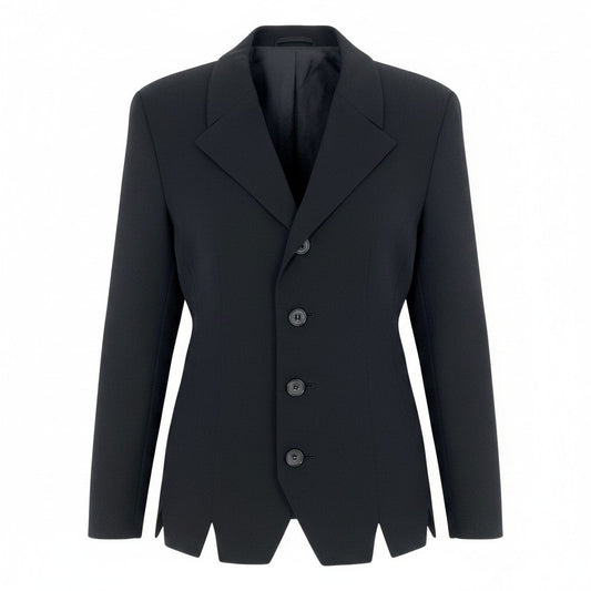 Ae7 Y`s ワイズ ヨウジヤマモト テーラージャケット ウールジャケット デザインカット ブラック レディース 女性服u02t