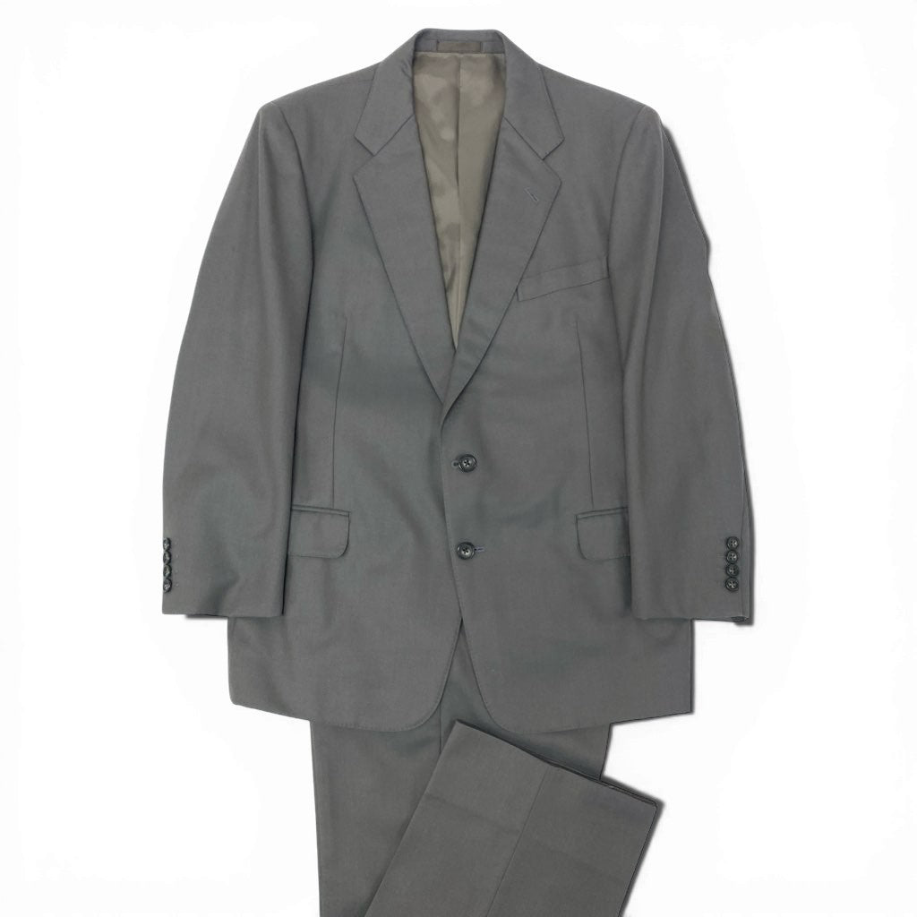 22l28 BURBERRY バーバリーズ スーツセットアップ テーラードジャケット スラックスパンツ 96-86-170AB5 ブラウングレー ウール100％ メンズ 男性用o07t