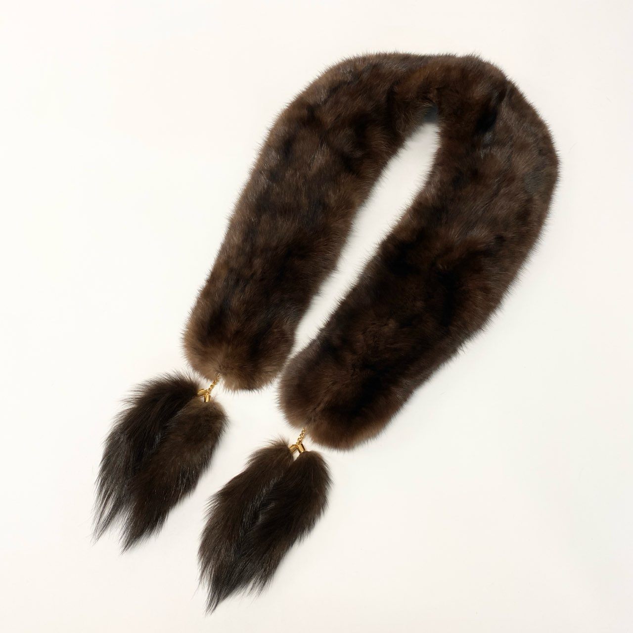 a14 《タグ付き》 Guy Laroche ギラロッシュ カナディアンセーブル セーブルファー ティペット マフラー 衿巻き 和装 ブラウン系 セーブル 定価25万円u02t