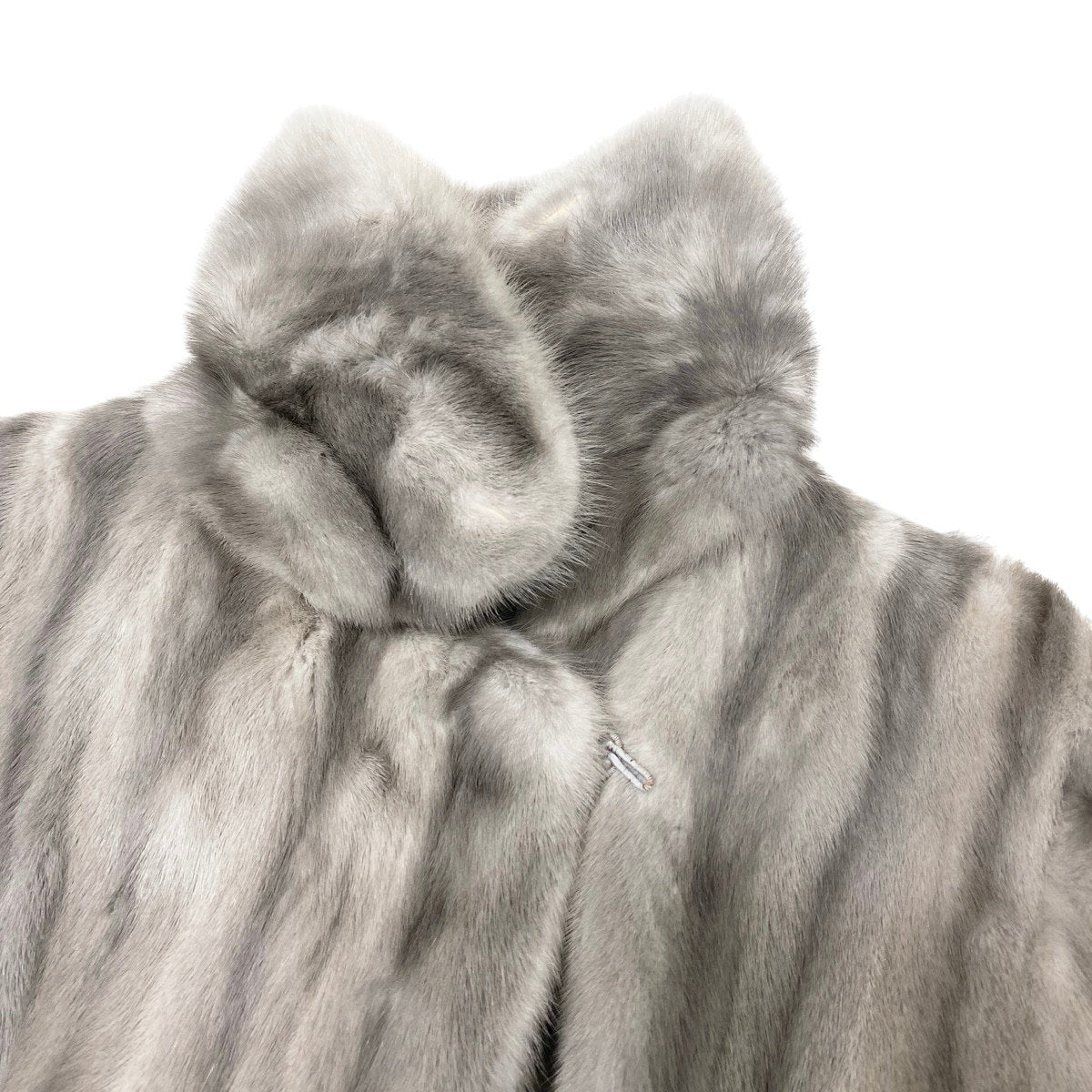 2h8 サファイアミンク 超ロングコート 丈112cm サイズF シルバーグレー 本毛皮 Sapphire Mink Fur Long Coatt18r