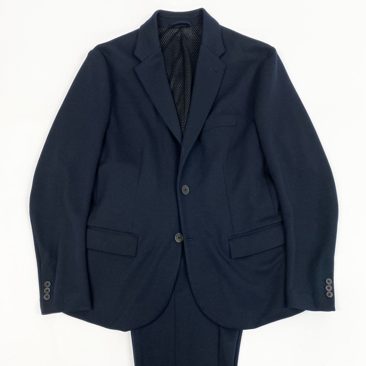 61b9 EMPORIO ARMANI エンポリオアルマーニ セットアップ 裏メッシュストレッチジャケット ストレッチパンツ 6G1GS1 1JJTZ 52サイズ ダークネイビー メンズo07t