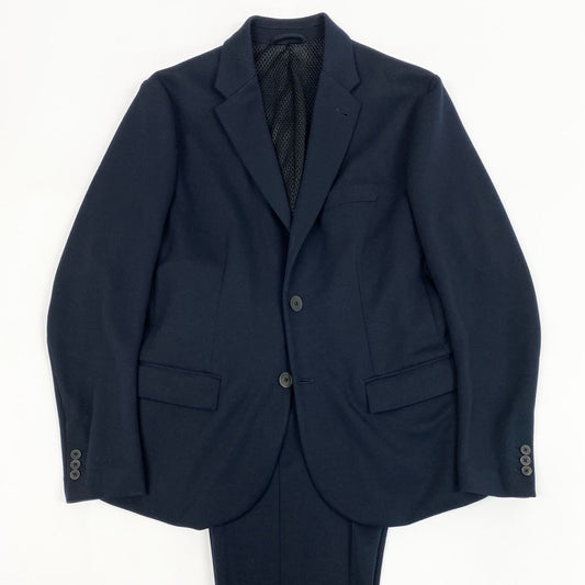 61b9 EMPORIO ARMANI エンポリオアルマーニ セットアップ 裏メッシュストレッチジャケット ストレッチパンツ 6G1GS1 1JJTZ 52サイズ ダークネイビー メンズo07t