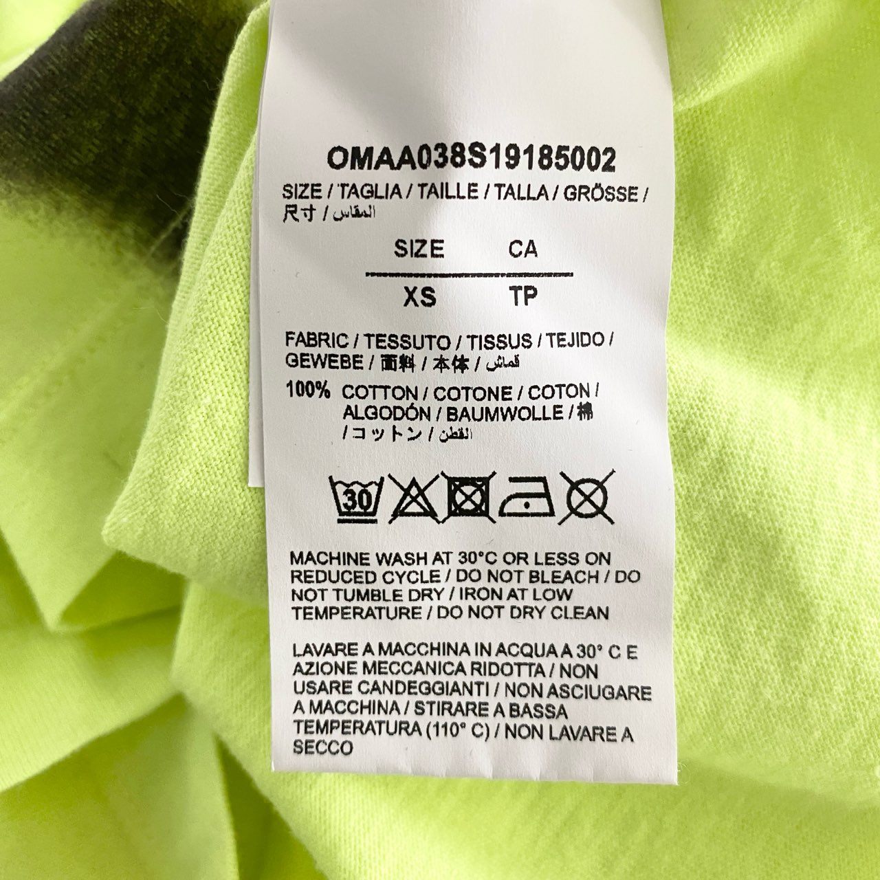 8d13 OFF-WHITE オフホワイト OMAA038S19185002 マイケルジャクソン プリント オーバーサイズ 半袖 Tシャツ  カットソー XS グリーン コットン