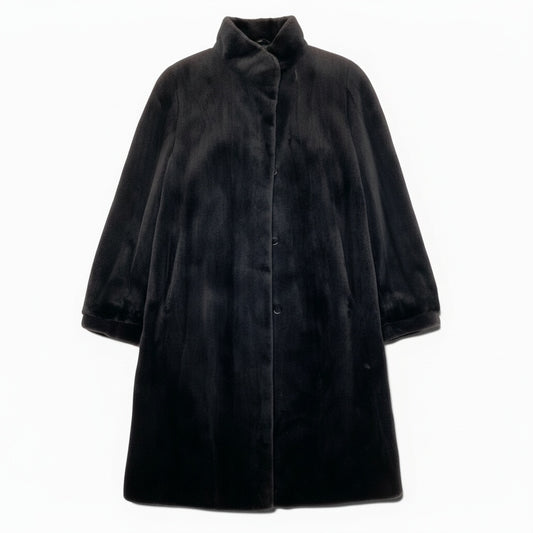 25a22 SAGA MINK  銀サガ シェアードミンク ロングコート レディース 女性用 FREE ダークブラウン系 ミンクファー 本毛皮u02t