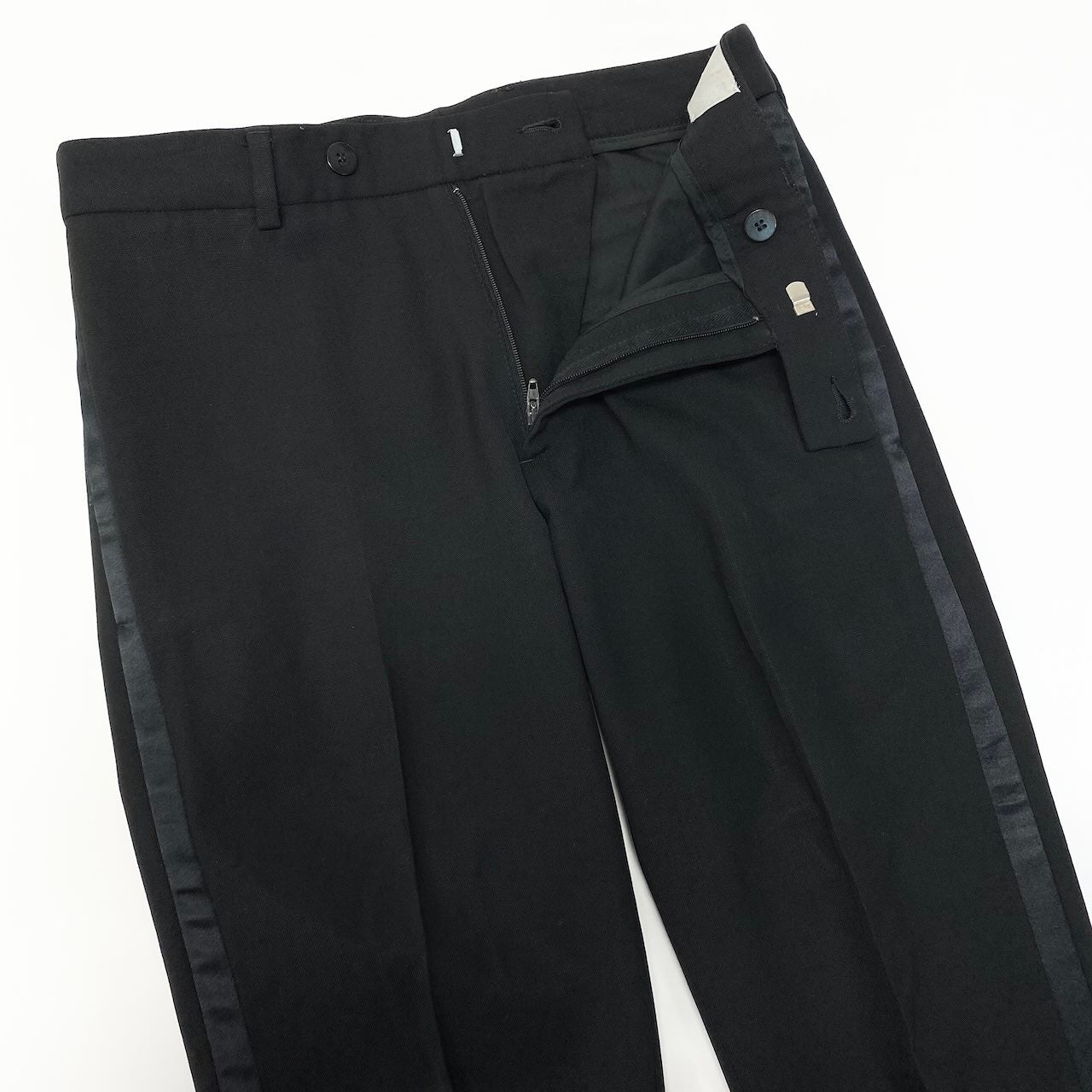 57c10 DIOR HOMME ディオールオム 2008年 スリムテーパードパンツ サイドライン スラックス サイズ40 ブラック メンズ ボトムk02i