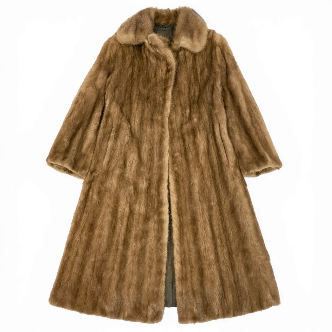 73a21 パステルミンク 丈110cm 超ロングコート サイズF 茶系 本毛皮 Mink Fur Super Long Coatt18r