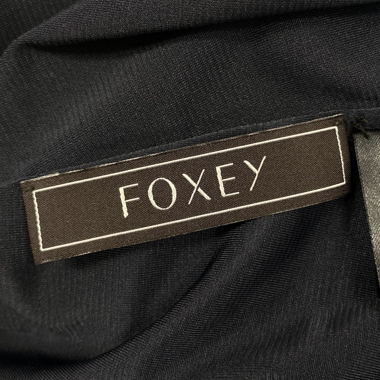 69k20 FOXEY フォクシー Garlara Dress ノースリーブニットドレス ワンピース 35851 38 ミッドナイトブルー 日本製