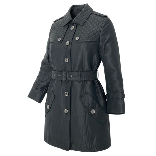64g23 BURBERRY LONDON バーバリー 中綿トレンチコート キルティング サイズ36 ブラック レディースo07t
