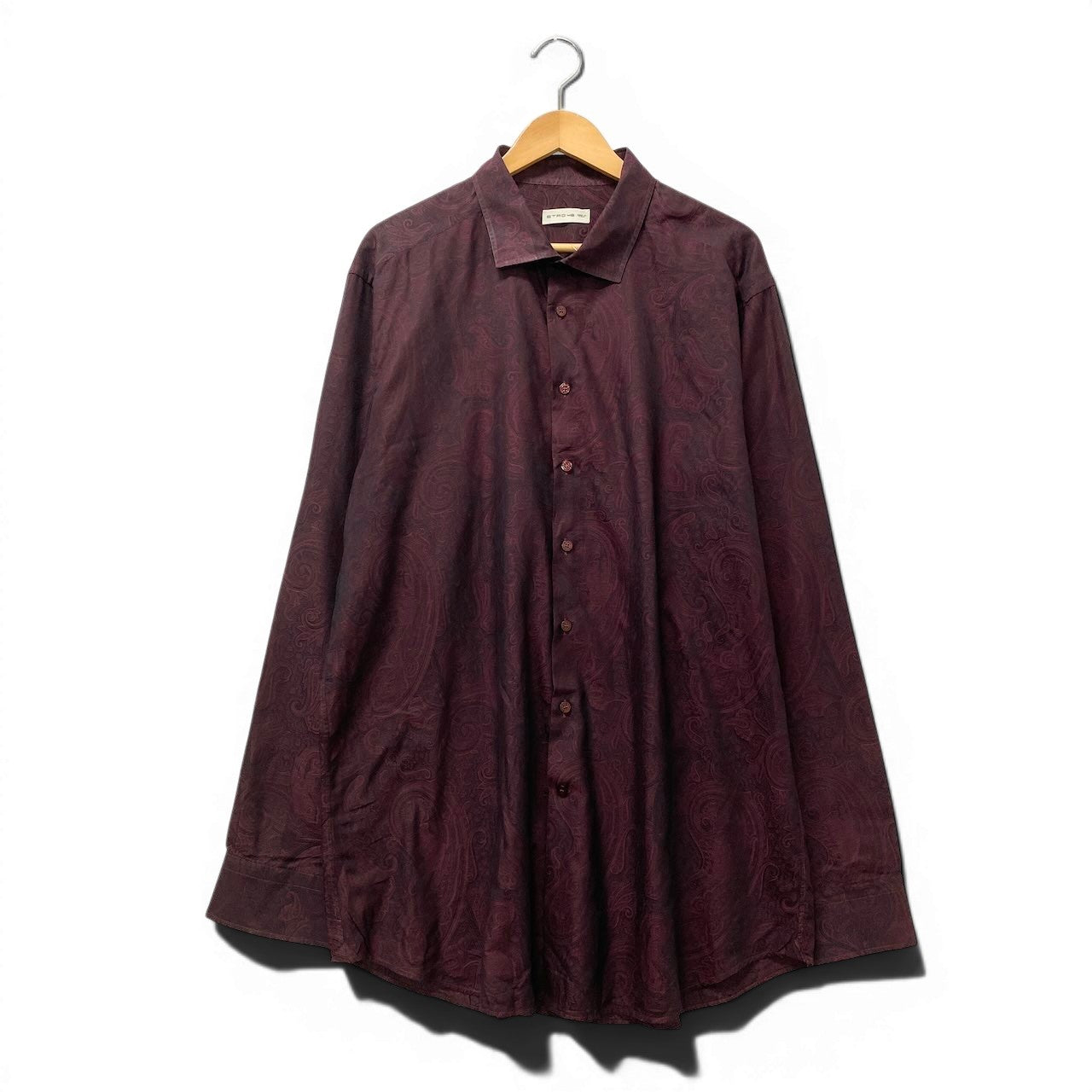 73e18 ETRO エトロ ロングスリーブシャツ ペイズリー柄 総柄 イタリア製 48サイズ パープル メンズ 男性用u02t