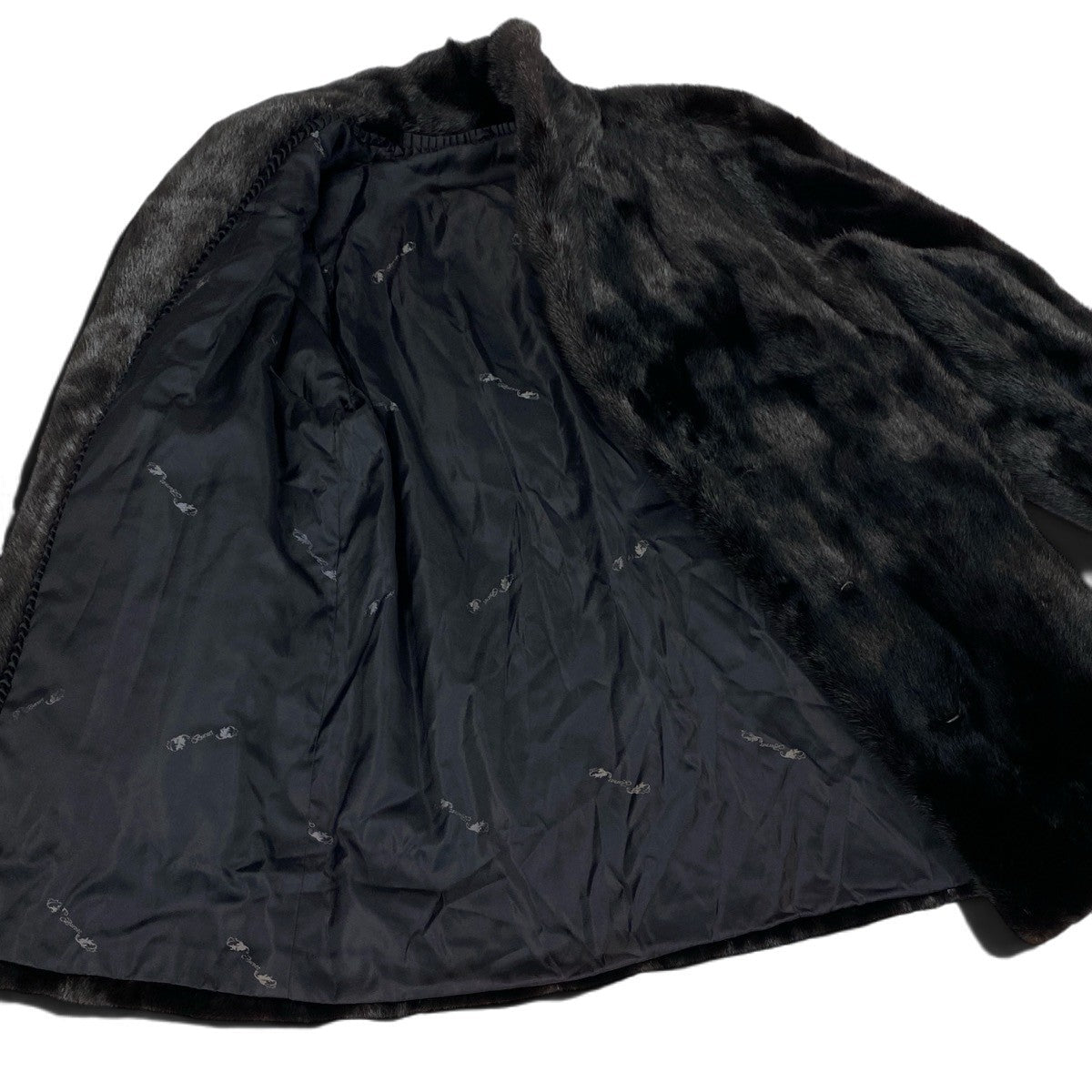30j7 SAGA MINK サガミンク 銀サガ ダークミンク ロングコート サイズ11 ブラック 最高級本毛皮 Dark Mink Fur Long Coat リアルファーt18r