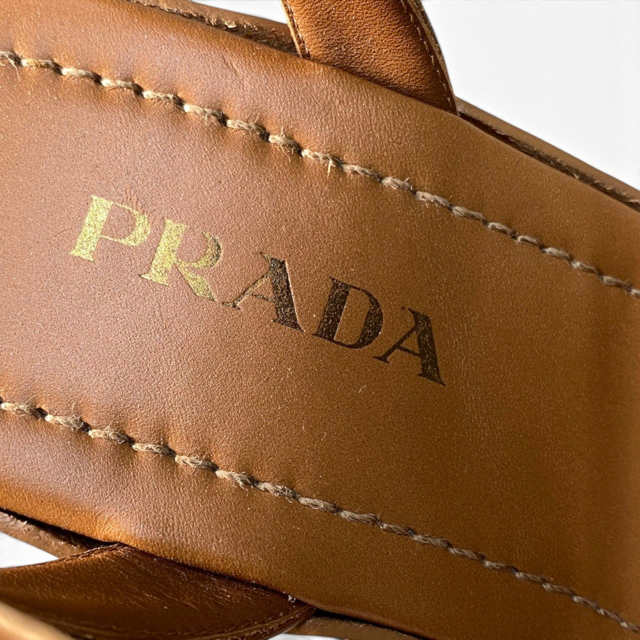 i7 PRADA プラダ フラワージャガード プラットフォームサンダル サイズ39 ブラウン ベージュ レディースk02i