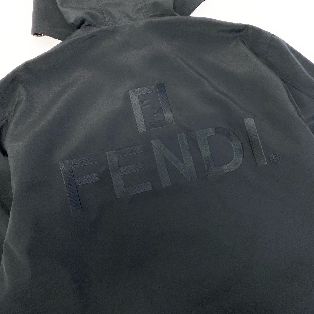 11b6 FENDI フェンディ ロゴレオパードパターン リバーシブルコート アウター ジップアップ ブラウン系 ユニセックスu02t