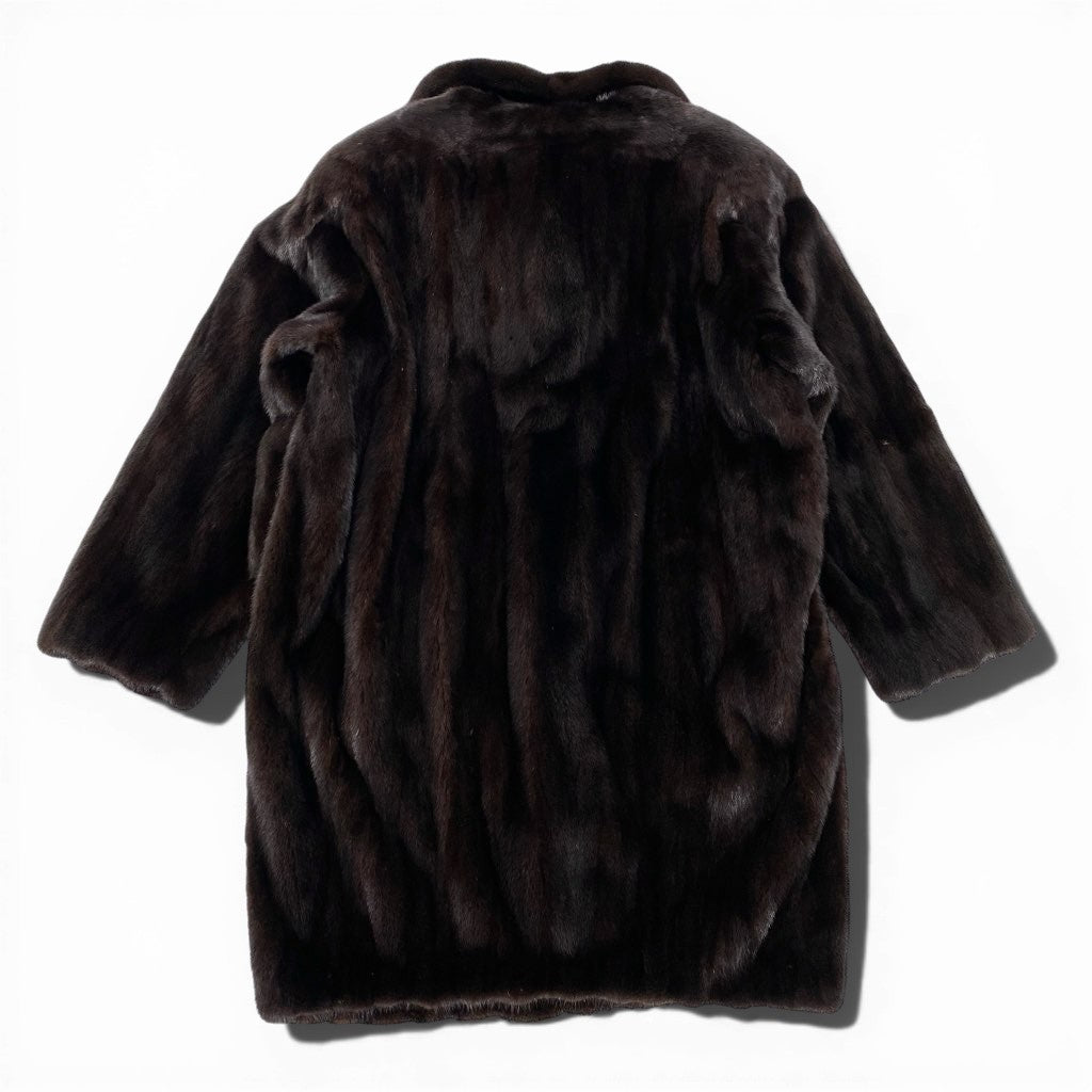 29l27 Terry's テリーズ マホガニーミンク ロングコート サイズF ダークブラウン 本毛皮 MINK FUR 毛並み◎t18r