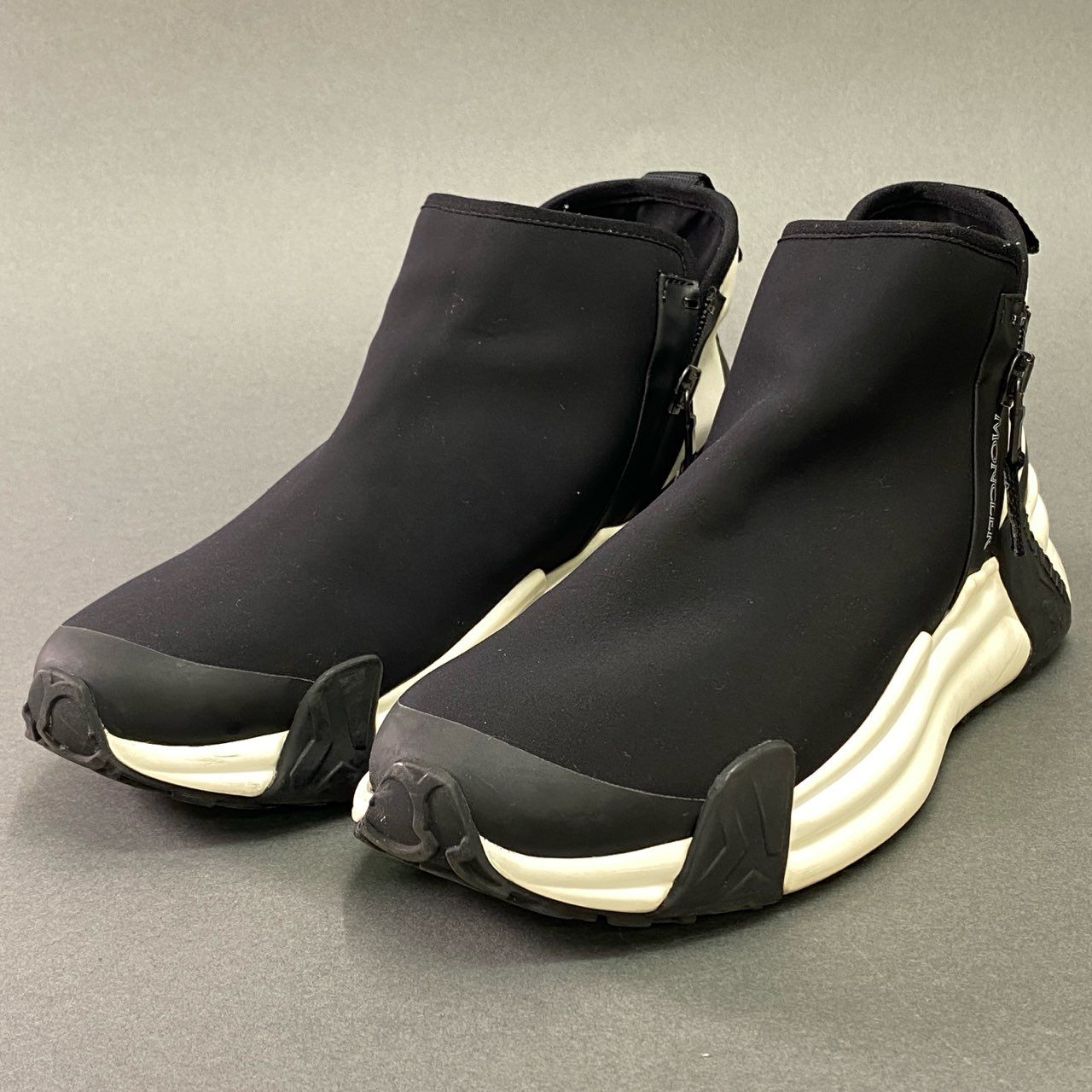 6l4 MONCLER モンクレール COMPASSOR ZIP SNEAKERS サイドジップ スニーカー 38 ブラック イタリア製 シューズ