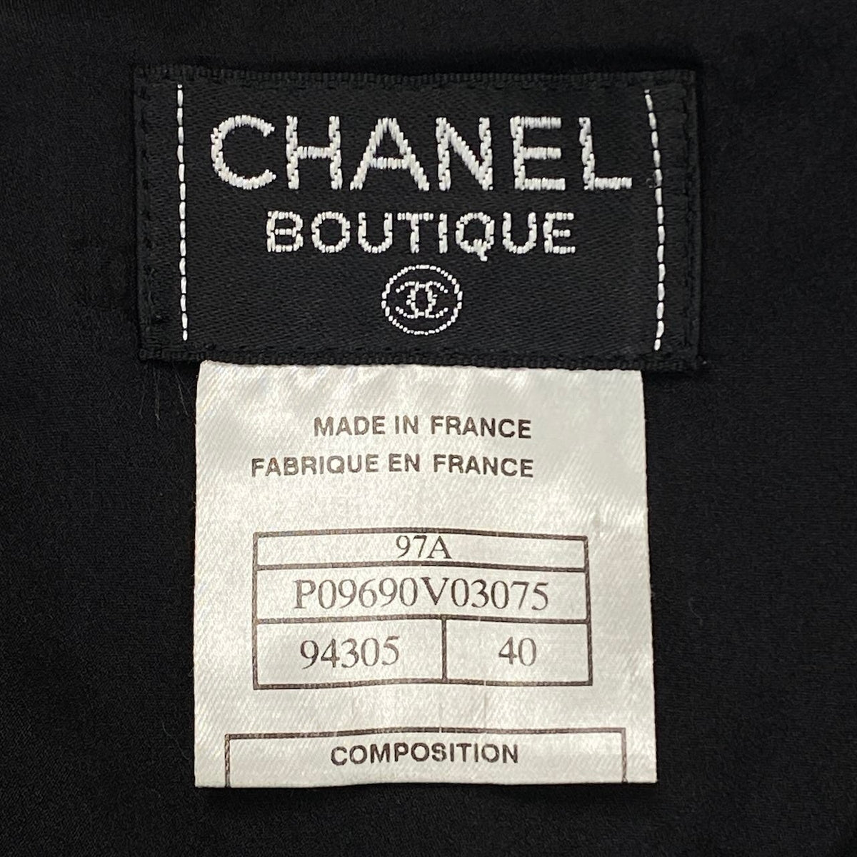 Ci21 CHANEL シャネル 1997 膝丈スカート フランス製 ボトムス P09690V03075 40 ブラック ウール レディースo07t