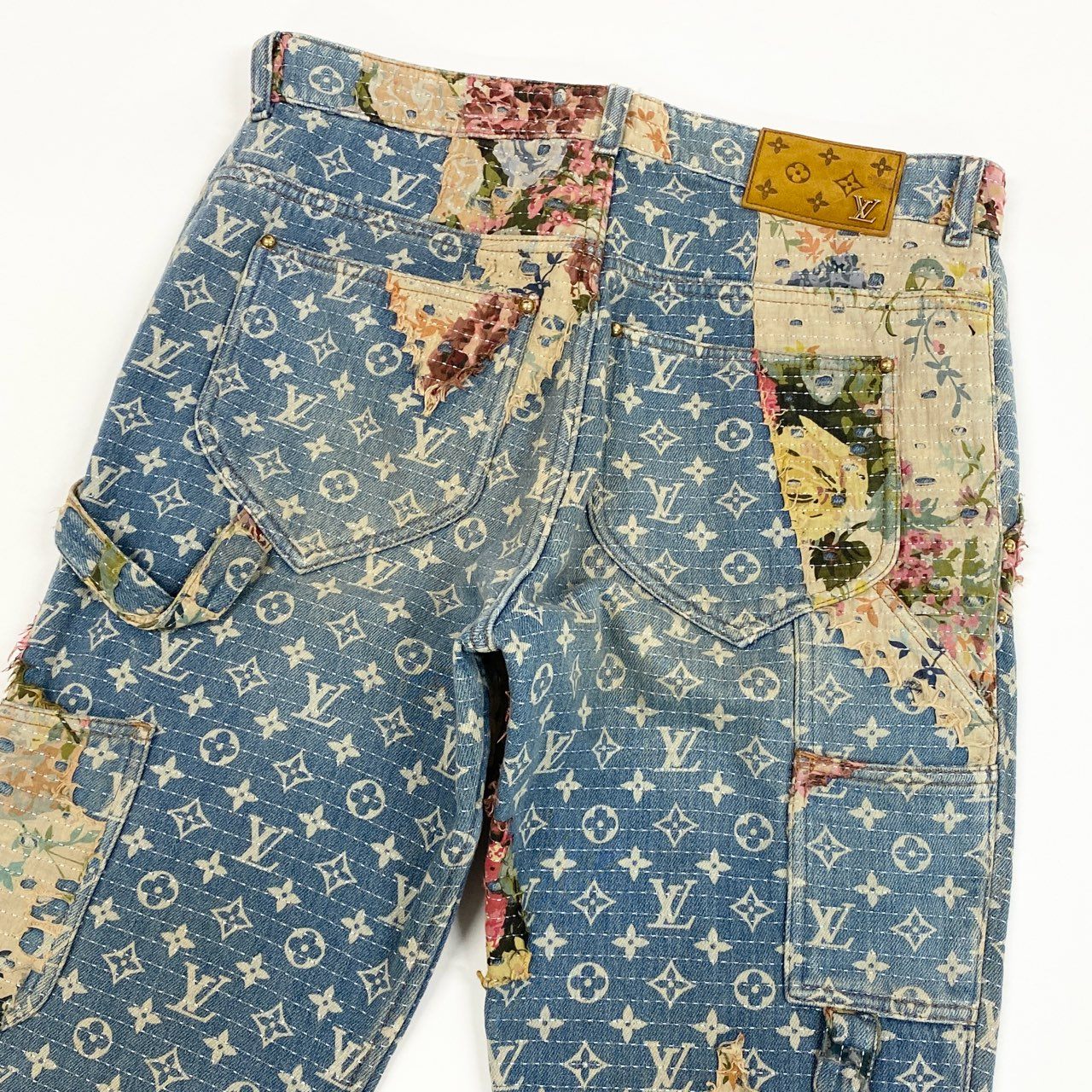 1a15 LOUIS VUITTON ルイヴィトン RM222 2022AW Destroy Carpenter  Bell Bottom モノグラム デニムパンツ サイズ30 メンズ カーペンカーボトムk02i