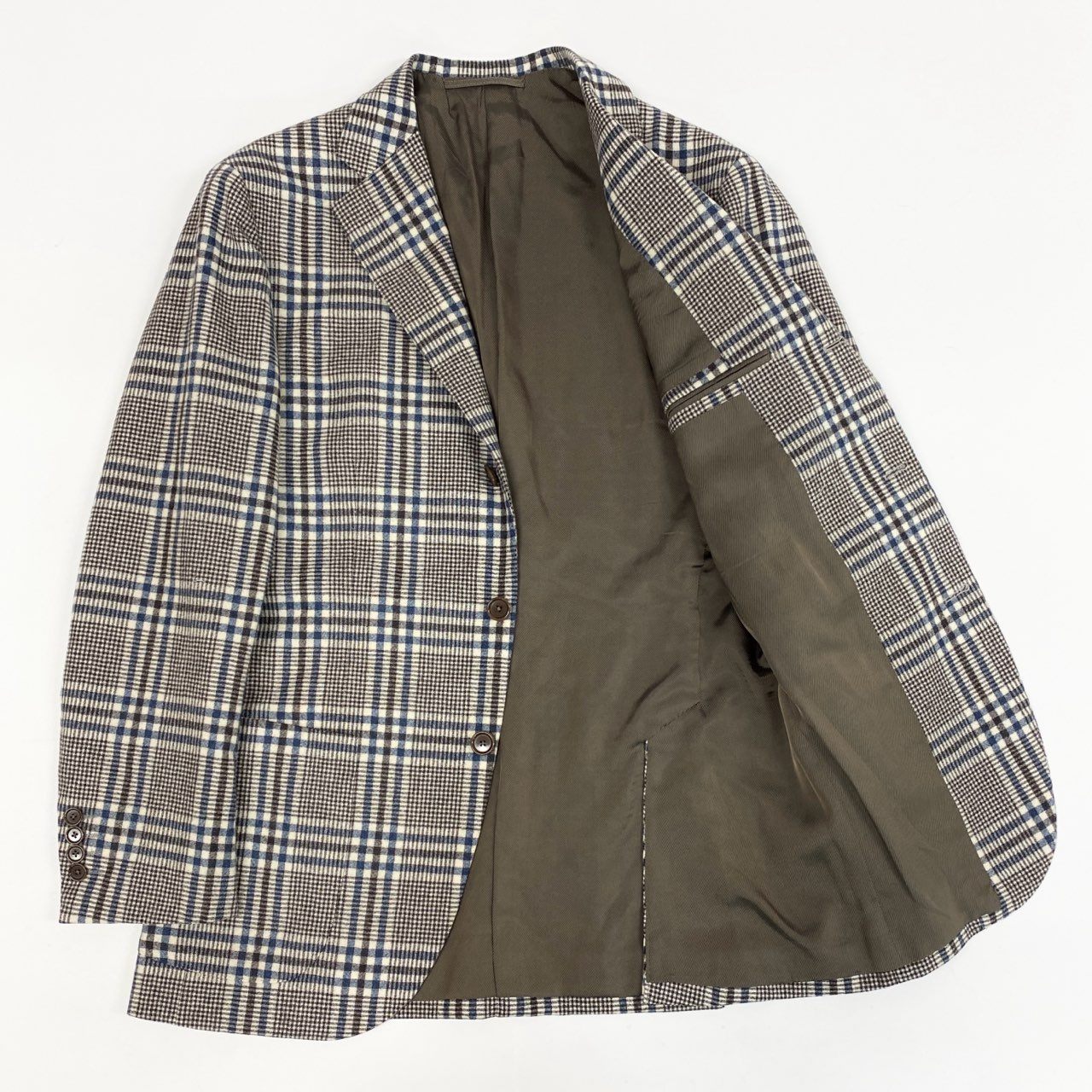 27L12 《美品》 BEAMS F ビームスエフ テーラードジャケット ウールジャケット ブレザー 95 アイボリー ブラウン ウール メンズ 男性用u02t