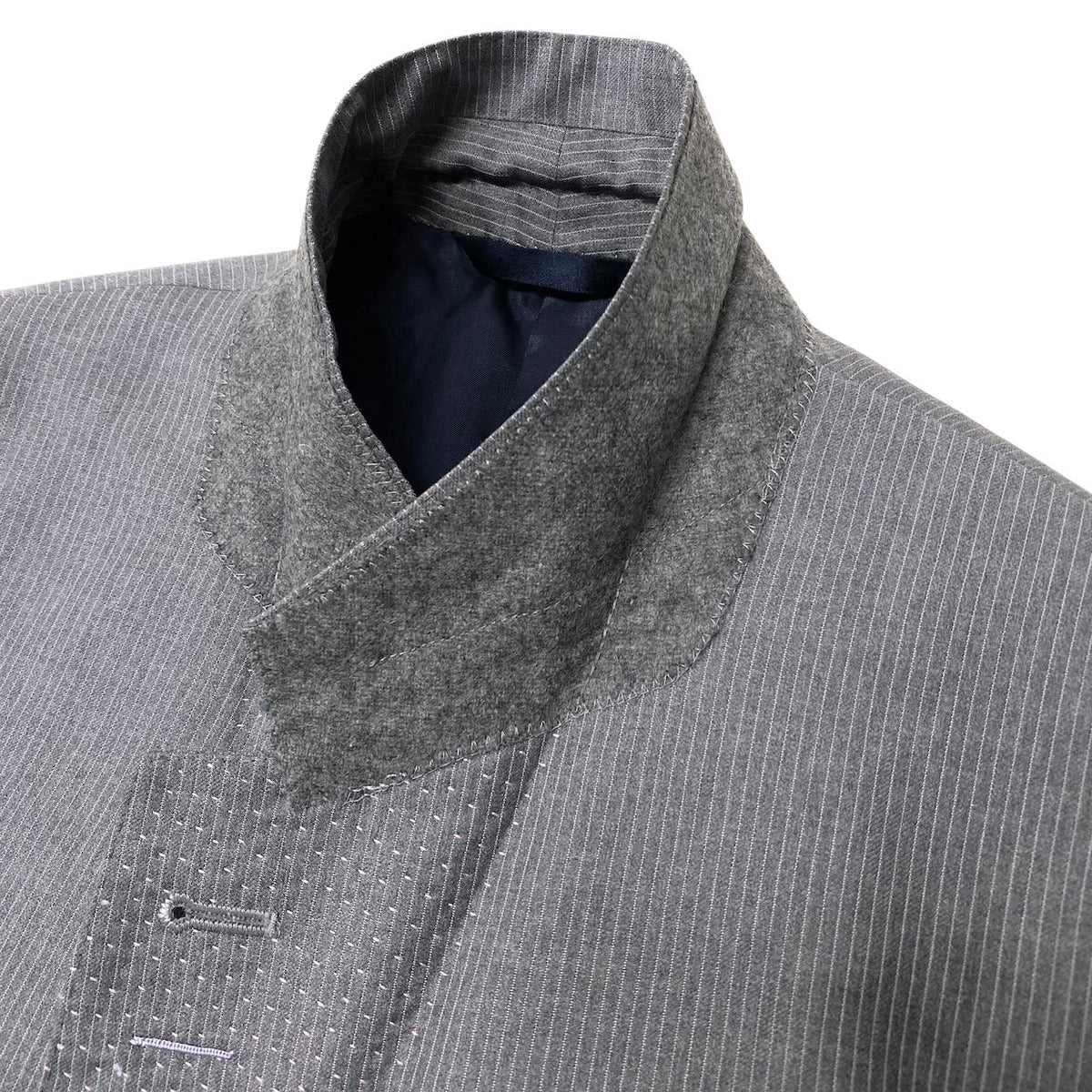 45j15 Paul Smith COLLECTION ポールスミスコレクション セットアップ シングルスーツ ストライプ柄 2B グレー ウール100％ メンズ 紳士服o07t