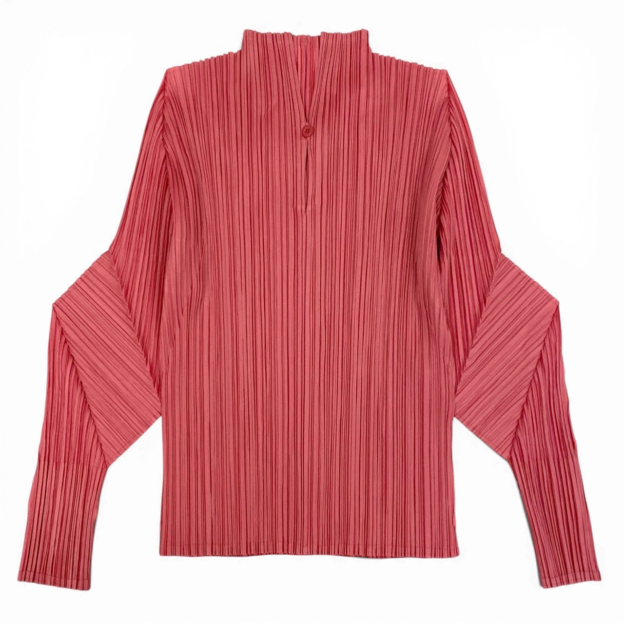 50b9 【美品】PLEATS PLEASE プリーツプリーズ プリーツハイネックカットソー 変形スリーブ トップス PP51-JK124 3サイズ ピンク ポリエステル100％ レディース 女性用k02i