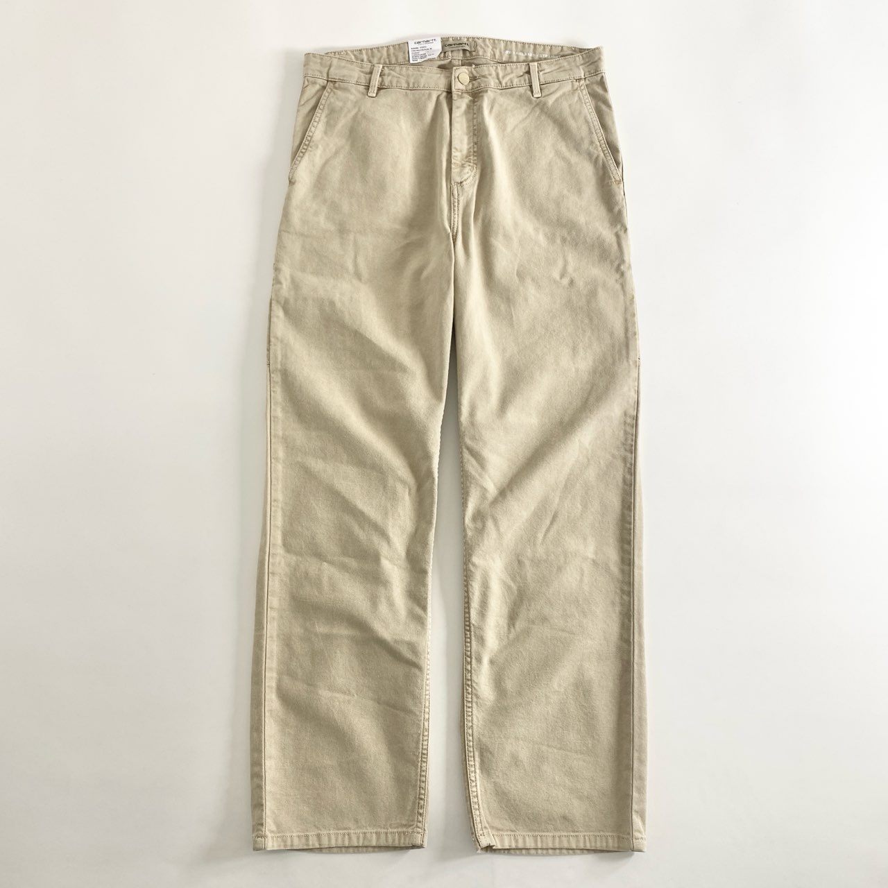 67e12 《未使用保管品》 タグ付 Carhartt WIP カーハート ダブルアイピ― Plerce Pant Straight ウィメンズ ピアス パンツ ストレート ペインターパンツ ワーク ボトムス I030289 w29 ベージュ コットン