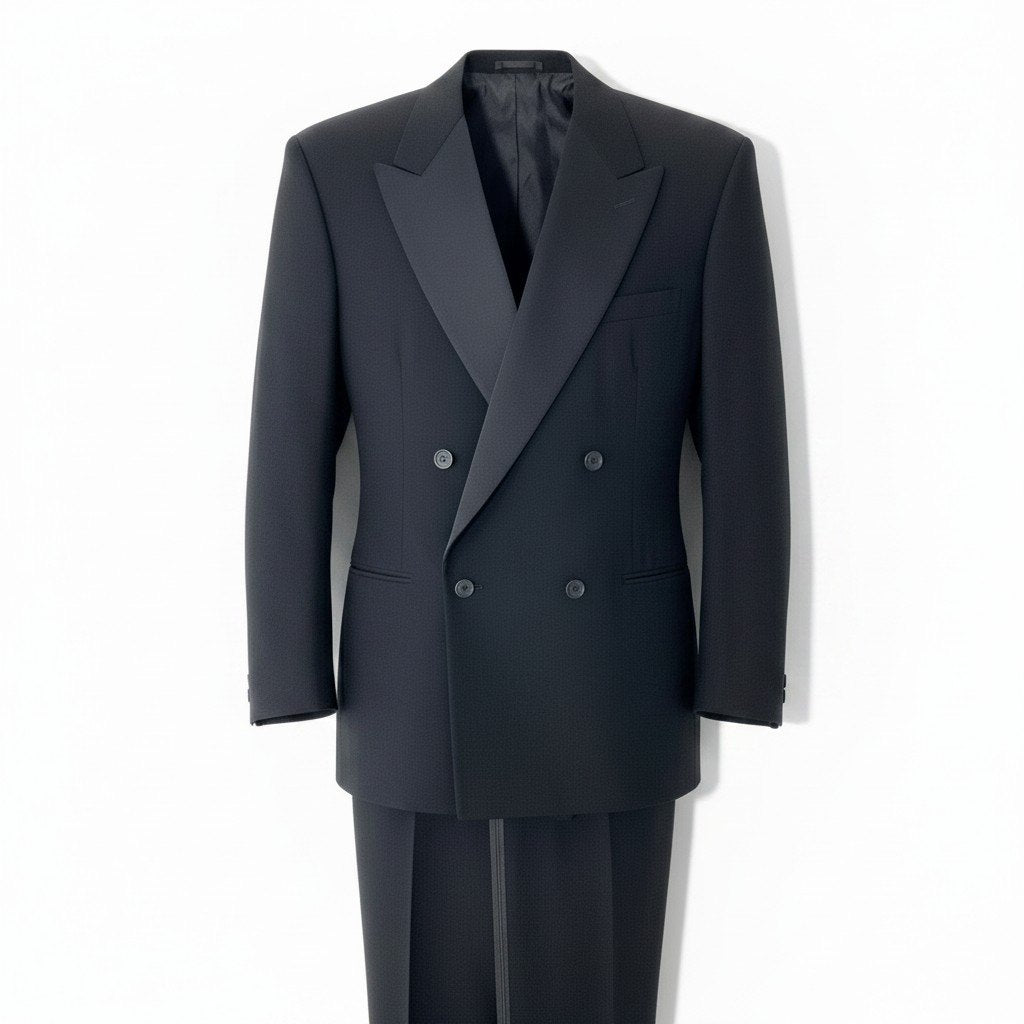 91g27 GIORGIO ARMANI ジョルジオアルマーニ タキシード セットアップスーツ ダブルブレスト サイズ54 ブラック メンズ 紳士服o07t