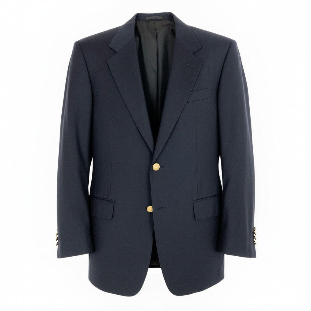 Md7 LOUIS VUITTON ルイヴィトン テーラードジャケット ウールジャケット ブレザー 金ボタン 48サイズ ネイビー ウール100％ メンズ 男性用o07t